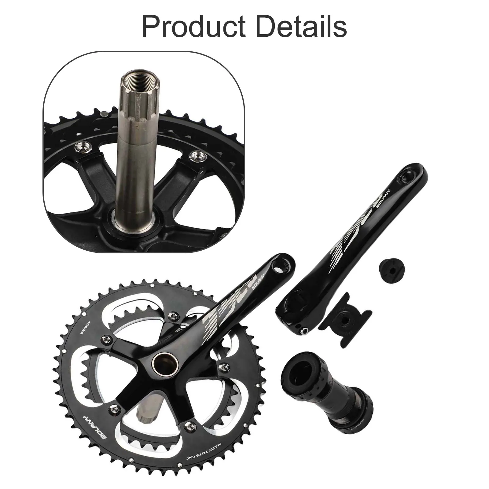 

Aluminium Crank Set Kit 130BCD Crankset 130BCD Double Chainring Crank Weight 995.8g 6061 Aluminium Alloy Crank For Racing