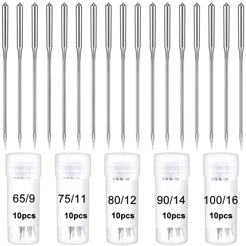 50PcsUniversal Sewing Machine Needles - Sharp Precision Points for Singer, Brother & Low Shank Machines | Multi-Brand Compatible