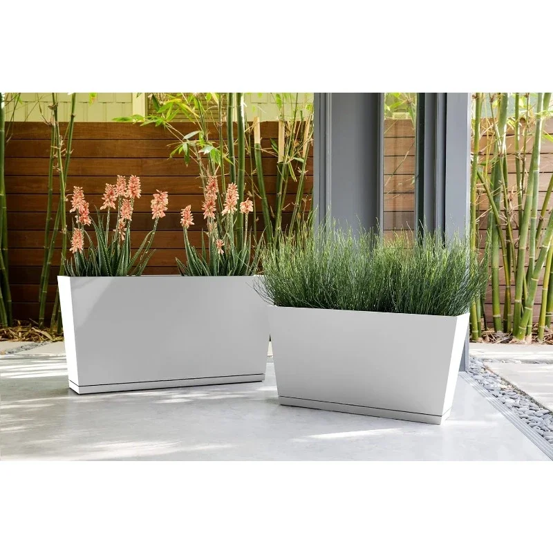 ترويج المنتج الجديد لزراعة حوض طويل (أبيض، 39 بوصة - عبوتان مع صواني صحن)
