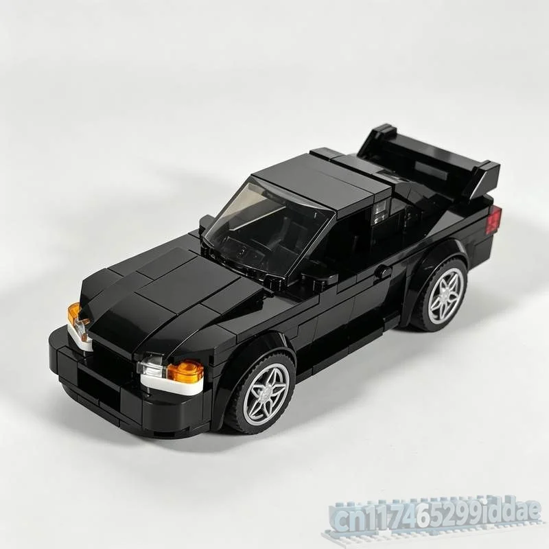 238PCS Black Classic Sports Racing Car Model Custom Building Blocks DIY Assembly Educational Toy Birthday Desk Collection Gift