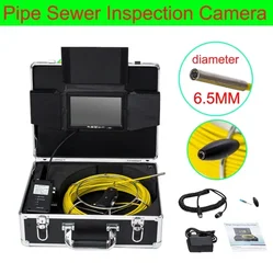 20/30/40/50M Pipe Inspection Video Camera WP90C 9inch 6PCS Adjustable white LEDs 6.5mm Len Waterproof