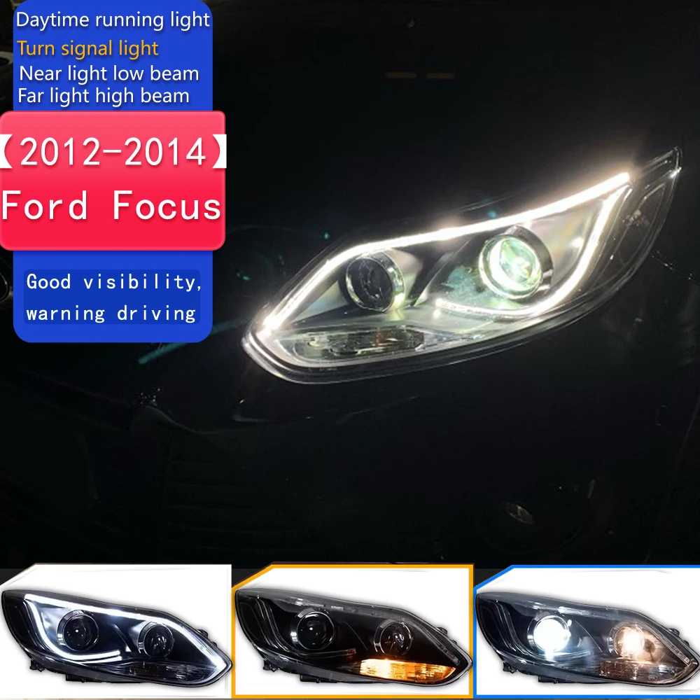 Car Styling for Ford Focus Headlights 2012-2014 Focus 3 LED Headlight DRL Hid Head Lamp Angel Eye Bi Xenon Beam Accessories