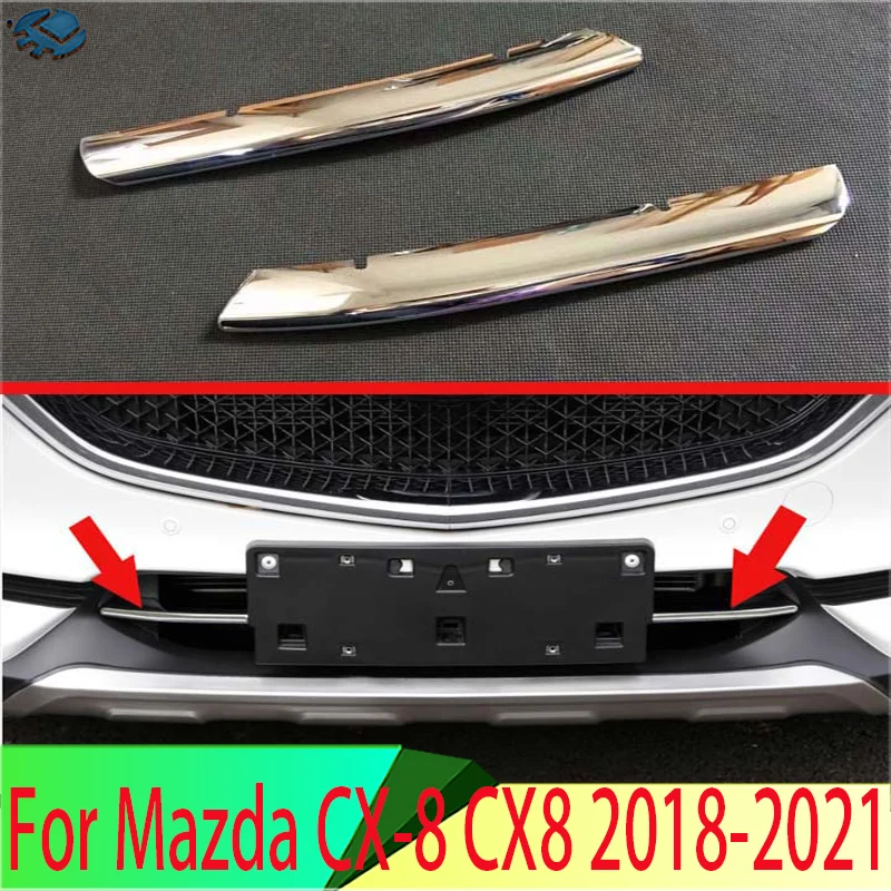 Mazda CX-8 CX8 2018-2021 ABS Chrome Plated Front Bottom Mesh Grill Cover Radiator Trim Car Styling