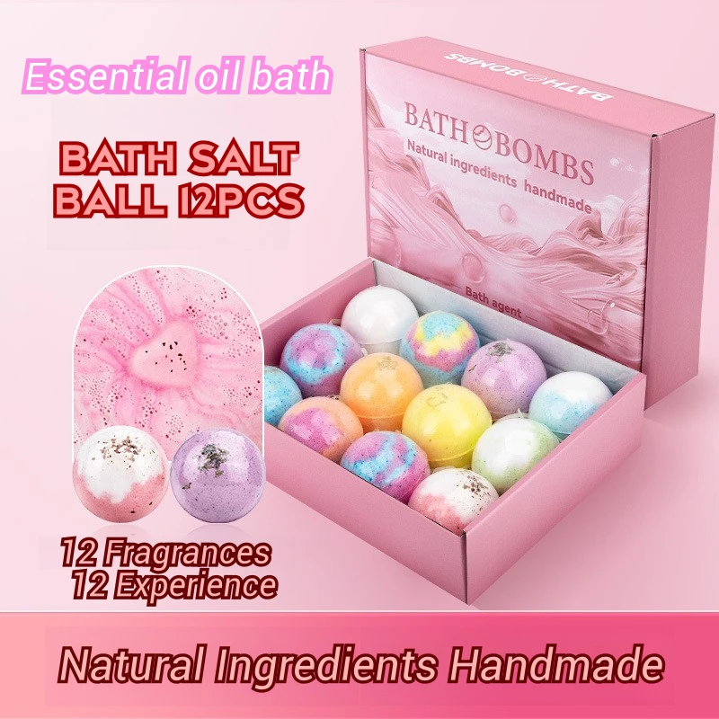 12 Pcs Valentine’s Day Bath Bombs Gift Set – Moisturizing & Aromatherapy Bath Bombs for Relaxation & Skin Care – Gift for Her