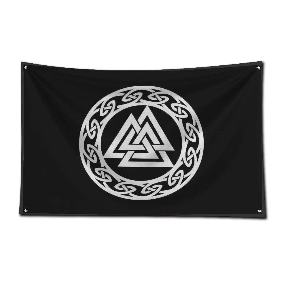 3x5 Ft Viking Nordic Mystical Symbol Flag Polyester Digital Printing Banner for Living Room Wall Art Out Door Decoration