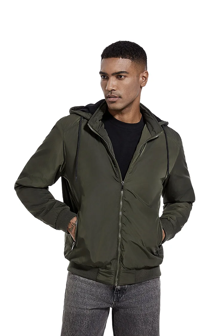 

Осенняя мужская куртка с капюшоном, повседневная тонкая ветрозащитная спортивная одежда с хлопковой подкладкой для мужчин, съемная кепка, уличные толстовки, пальто