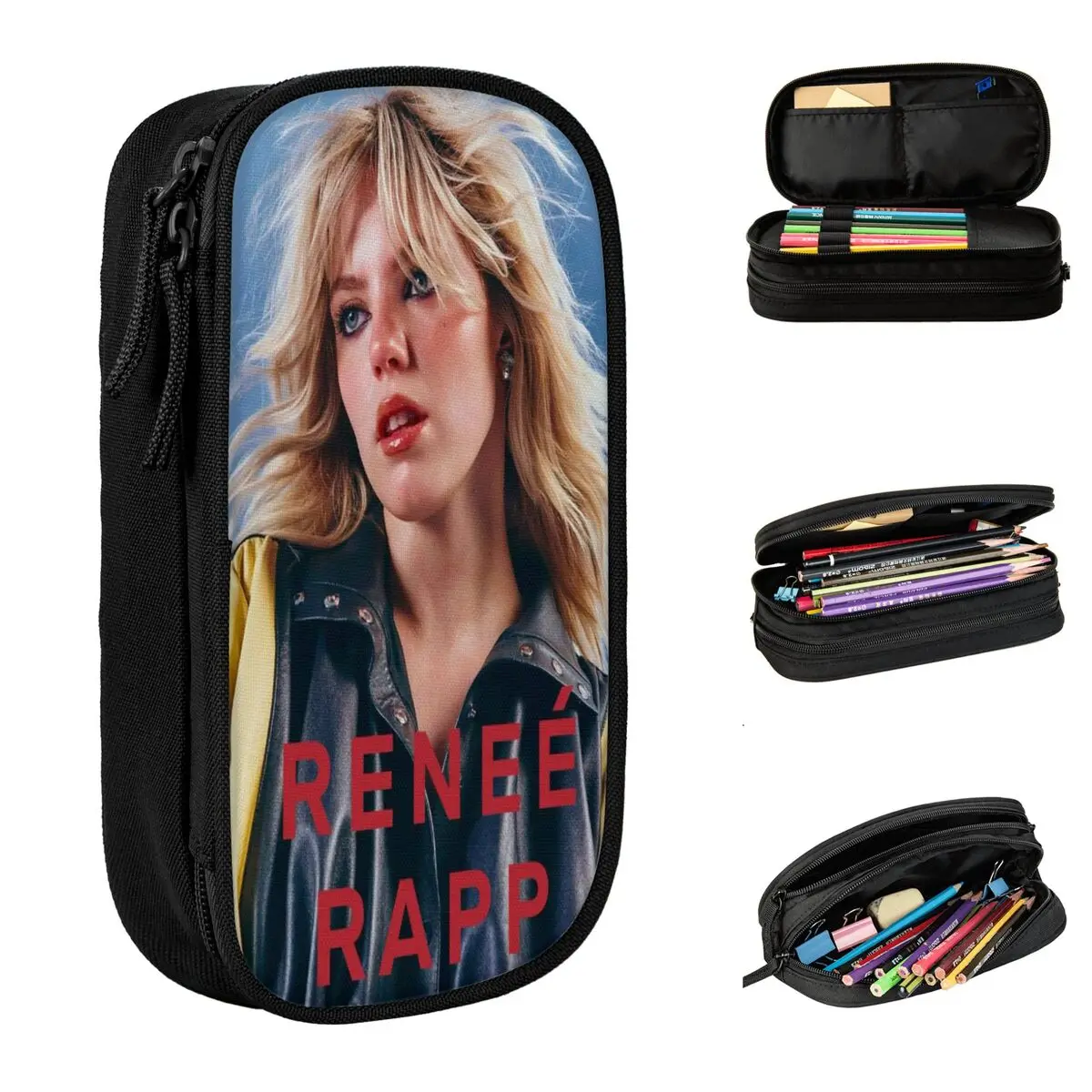 

Веселые пеналы Renee Rapp для любителей музыки, пеналы, держатель для ручек для девочек и мальчиков, большая сумка для хранения, школьные принадлежности