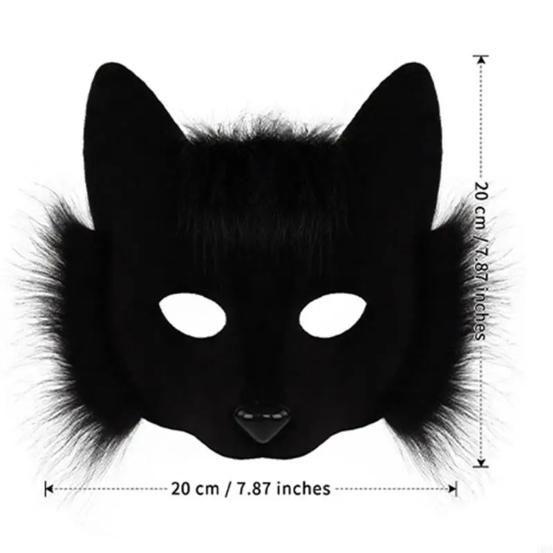 Stylish Foxes Face Cover Theater Performances Gear Flexible Plastic Hairpiece For Anime Convention Parties