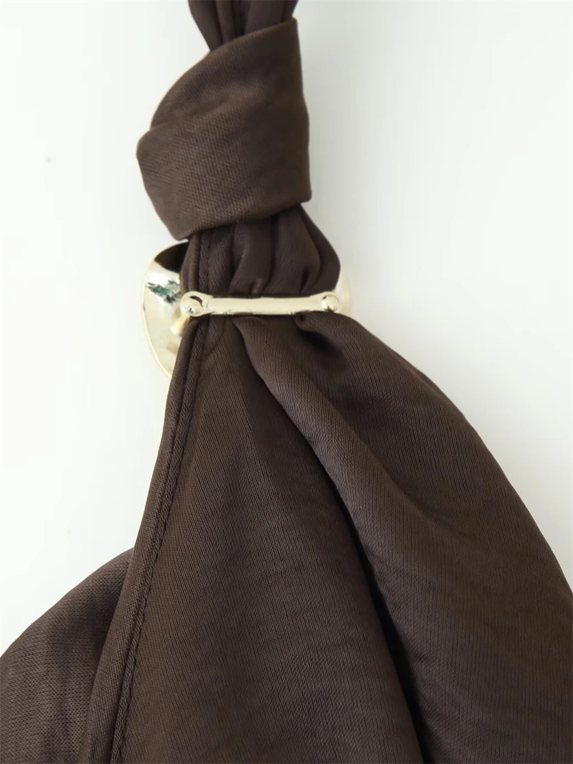 Women's Draped Texture Pleated Waist Dress, Flattering Silhouette, Asymmetrical Midi Dress, New