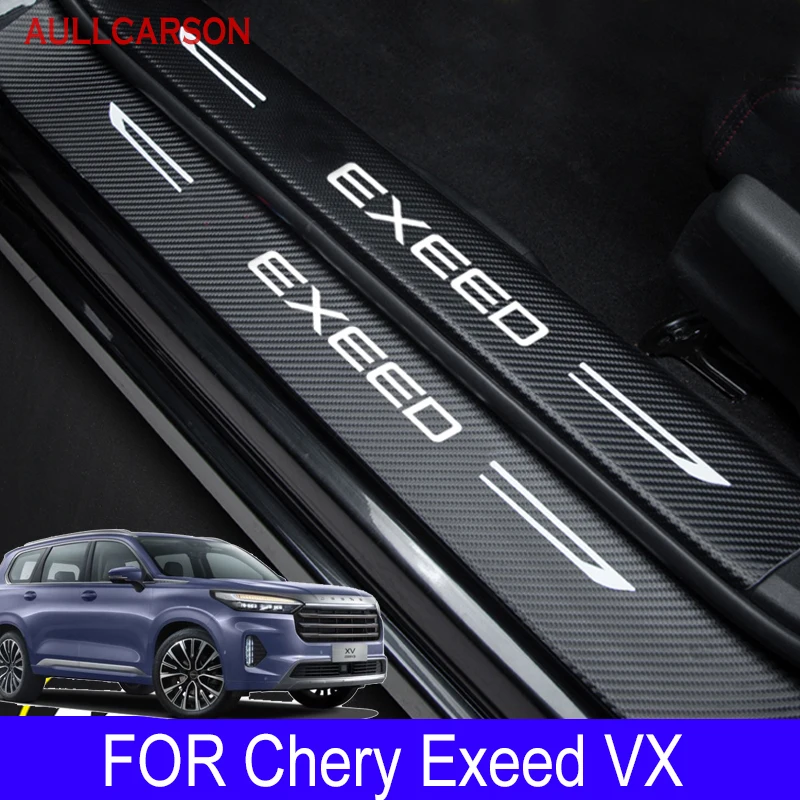 

For Chery Exeed VX 2024 2023 2022 Car Door Sill Pedal Board Cover Trim Carbon Fiber Rear Bumper Trunk Sticker Auto Accessories