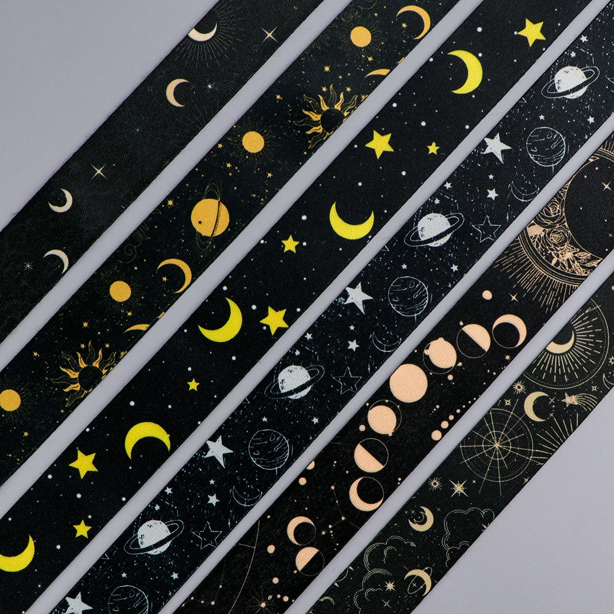 Moon and Star Lanyards for Keys Black Neck Strap For Card Badge Gym Keychain Key Holder DIY Hanging Rope Keyring Accessories