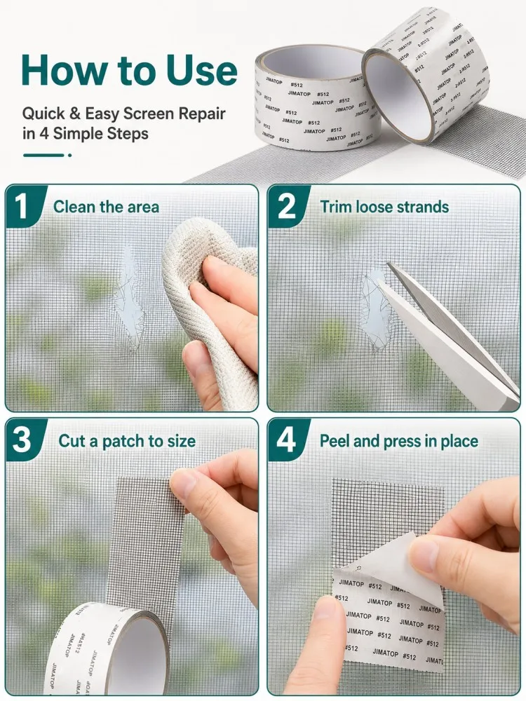 5/10 cm Breite Fenster Moskitonetz Reparatur Band Selbstklebende Fenster Bildschirm Reparatur Patch Anti-Insekten Fliegen mesh Gebrochene Löcher Band – Detail 1