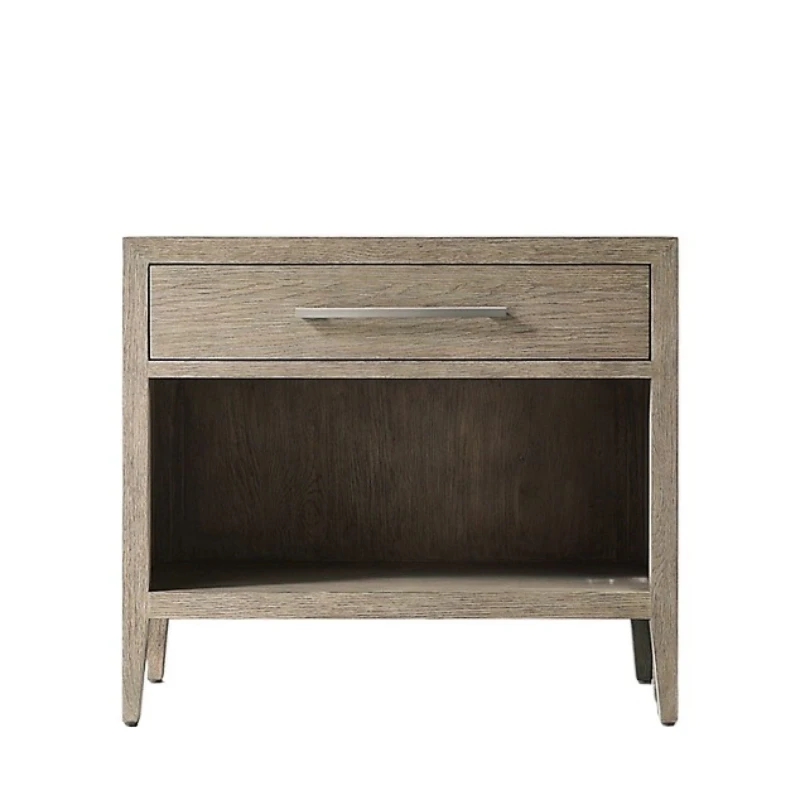 

Export oak bedside table French retro American country solid wood edge table