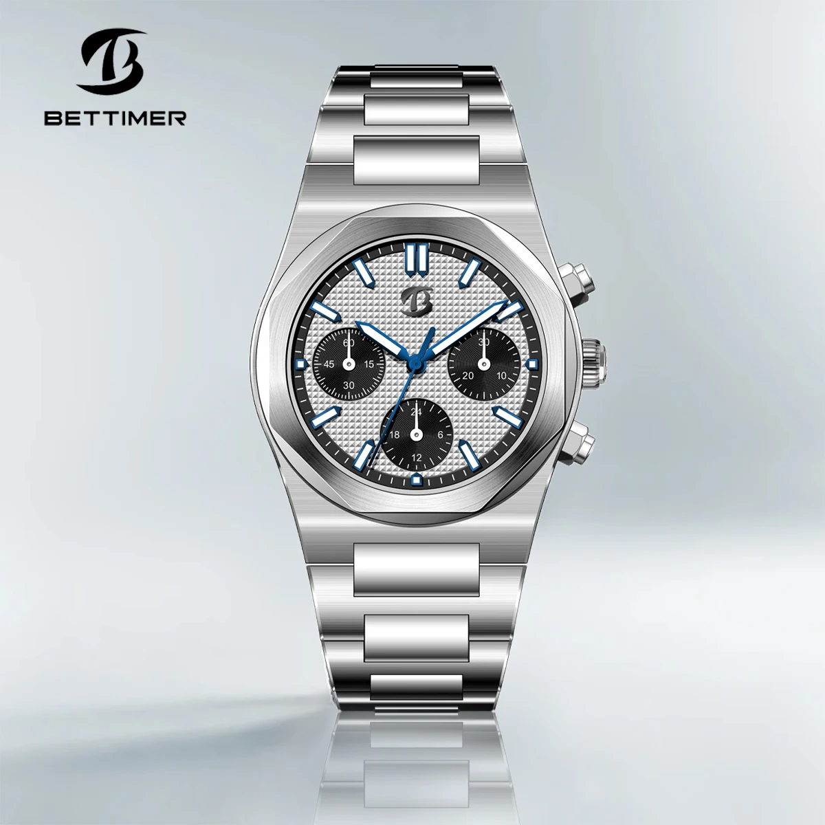 Bettimer 2024 New St1903 Men's Manual Chronograph Sapphire Stainless Steel Swimming Sports 10Bar Bwg-9 Reloj Hombre Watches for