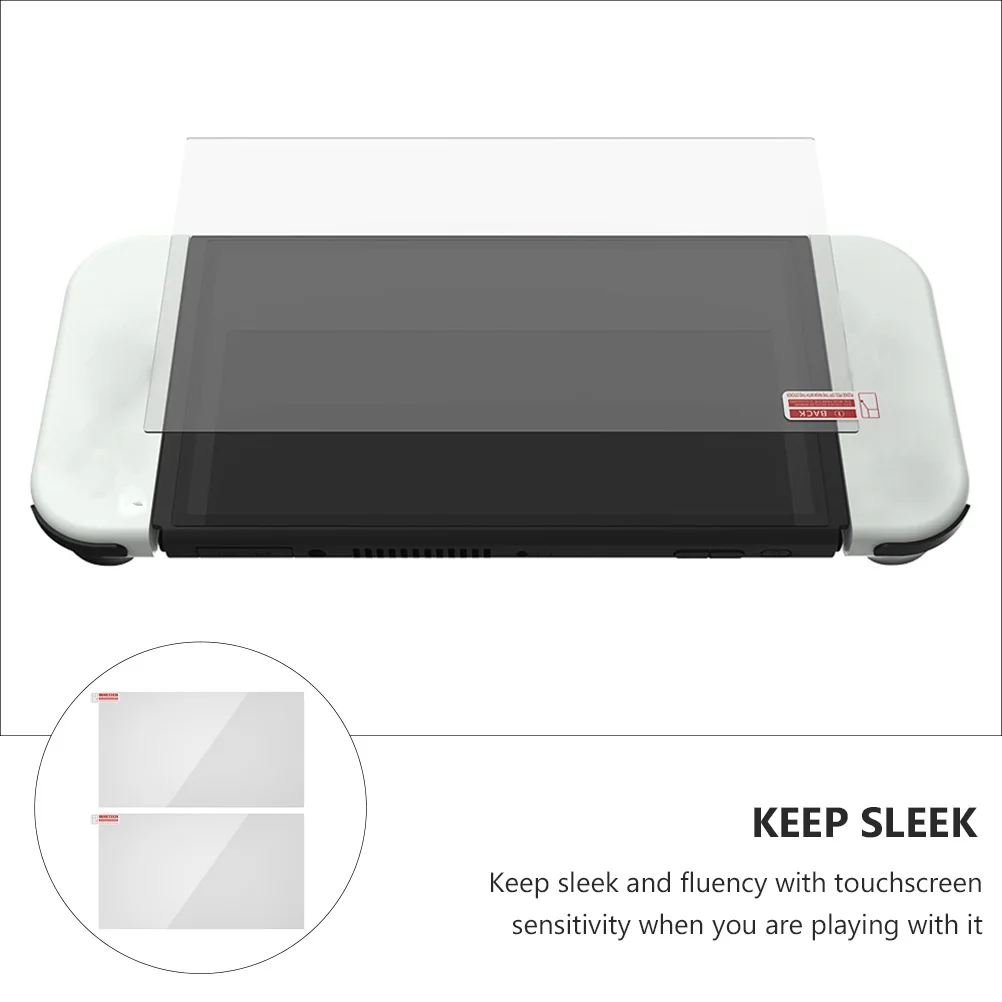 

2Pcs Tempered Glass Screen Protector Anti-fingerprint Console Cover Clear Saver Film Game Screen Protection Scratch Resistant UV