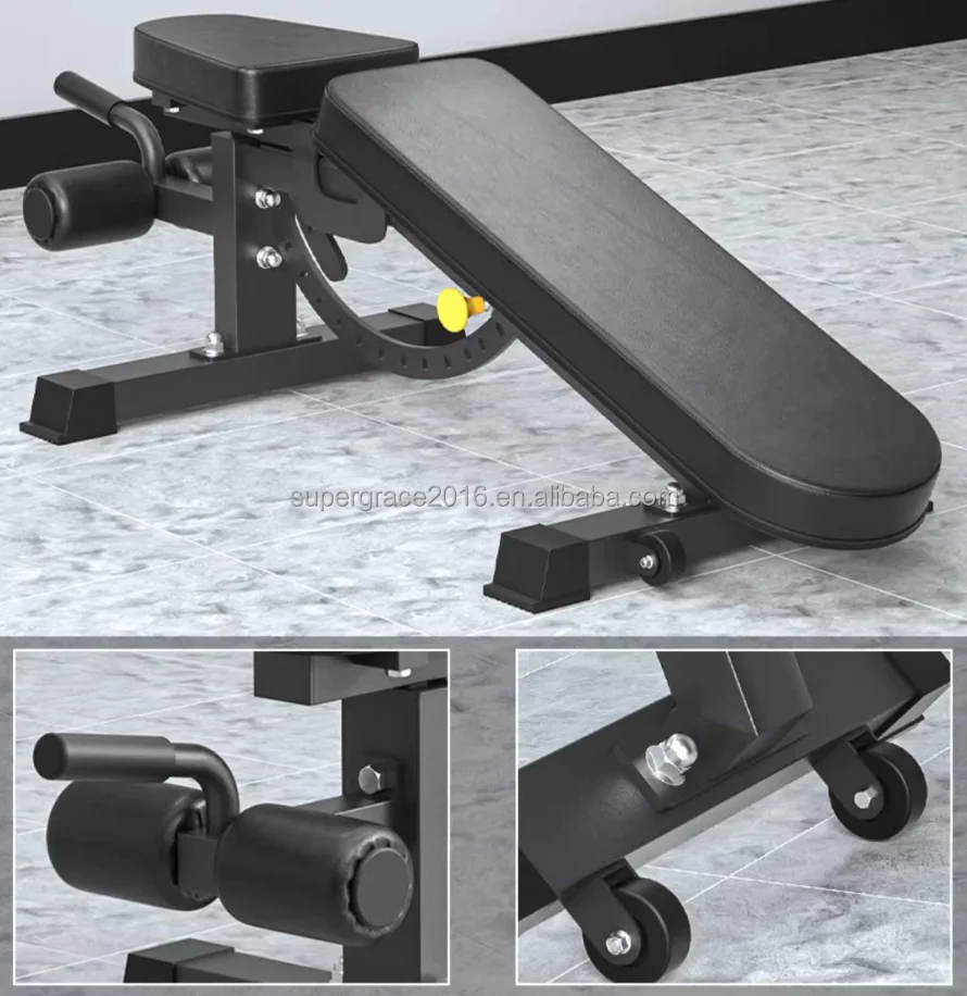 High Quality Foldable Adjustable Metal Fitness Bench 300KG Max User Weight Multi-functional Dumbbell Bench Press Gym Equipment