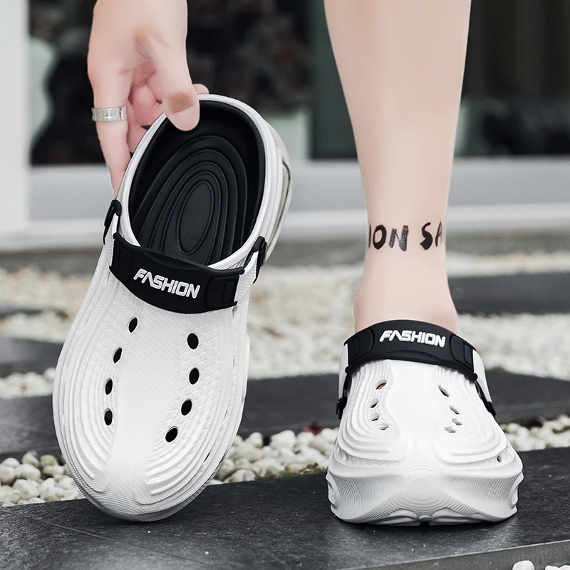 

Men Women Air Cushion Breathable Mesh Clogs Anti Odor Summer Beach Hollow Non Slip Lightweight Casual Slippers