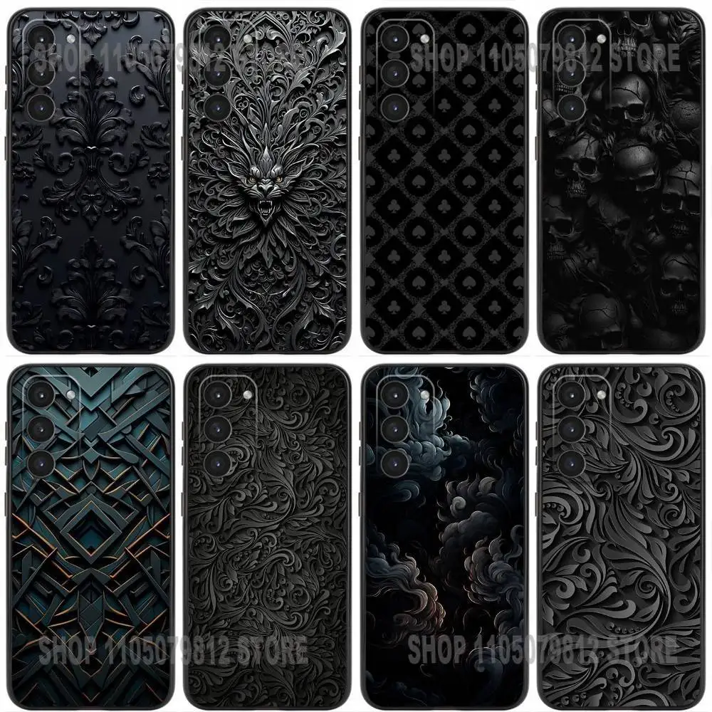 

Luxury Black Phone Case For Samsung Galaxy A20,21s,22,31,32,52,53,72,73,80,91 Soft Silicone Black Cover