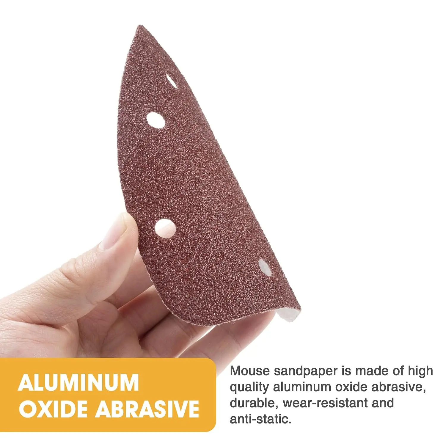 36 PCS Mouse Sander Sandpapers 6 Hole Detail Sander Sanding Disc | Mouse Sander Pads Hook and Loop Triangle Sandpaper (60/80/100 - view 5