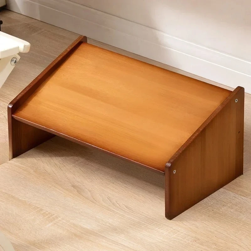 Adjustable Bamboo Office Footrest, Three-Position Foot Support, Inclined Surface Design, Exquisite Crafted, Ergonomic