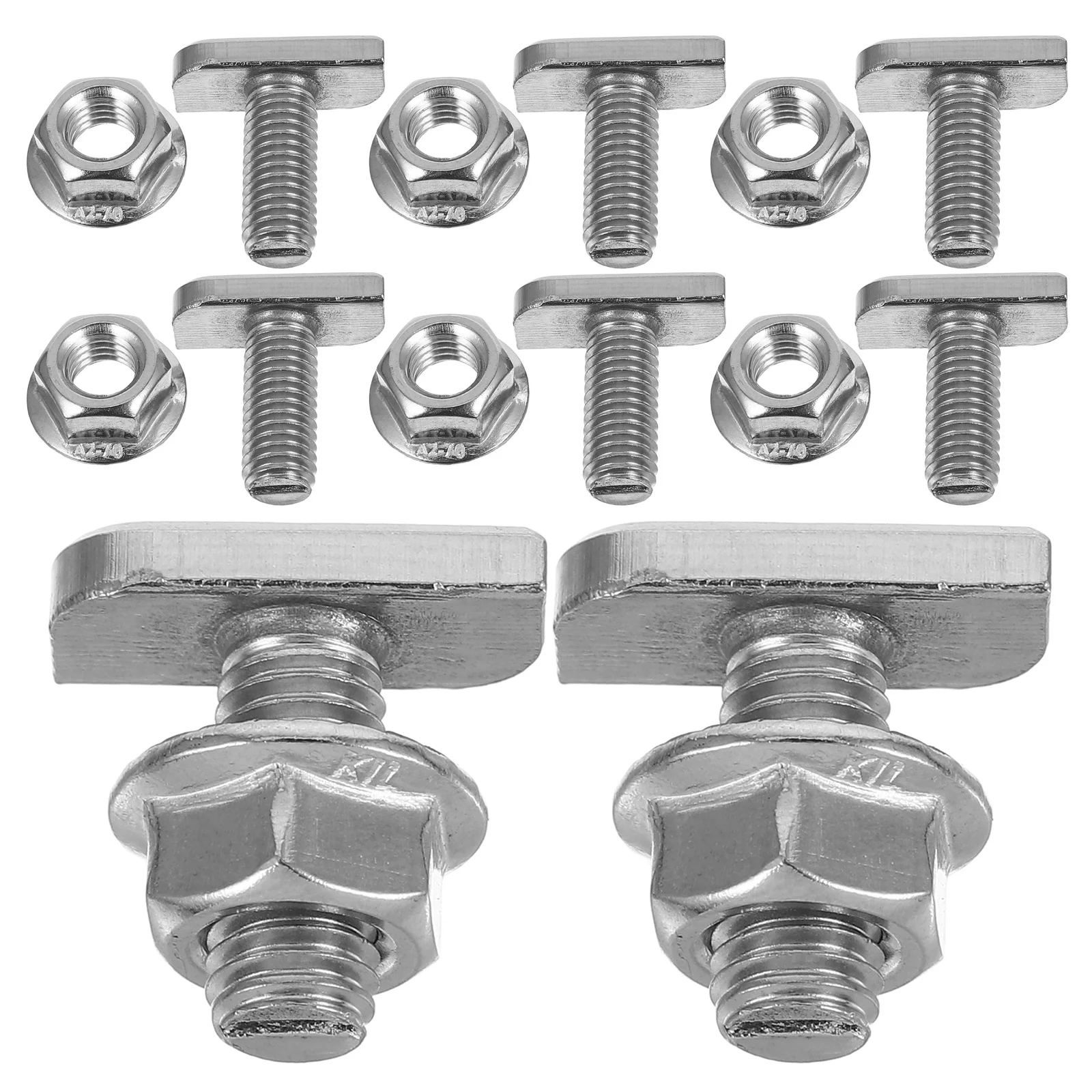 

10Sets Stainless Steel T-Shaped Bolts M8 Thread Flange Sliding Mounting Fasteners for Aluminum Profile T-Track Fixing