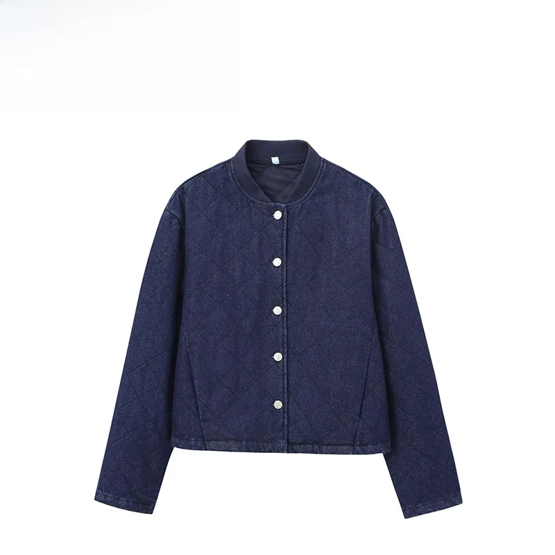 

ZAB Autumn New Faionable Denim Cotton Jaet Women's Outerwear Versatile Sle Polyester Fiber ort Coat