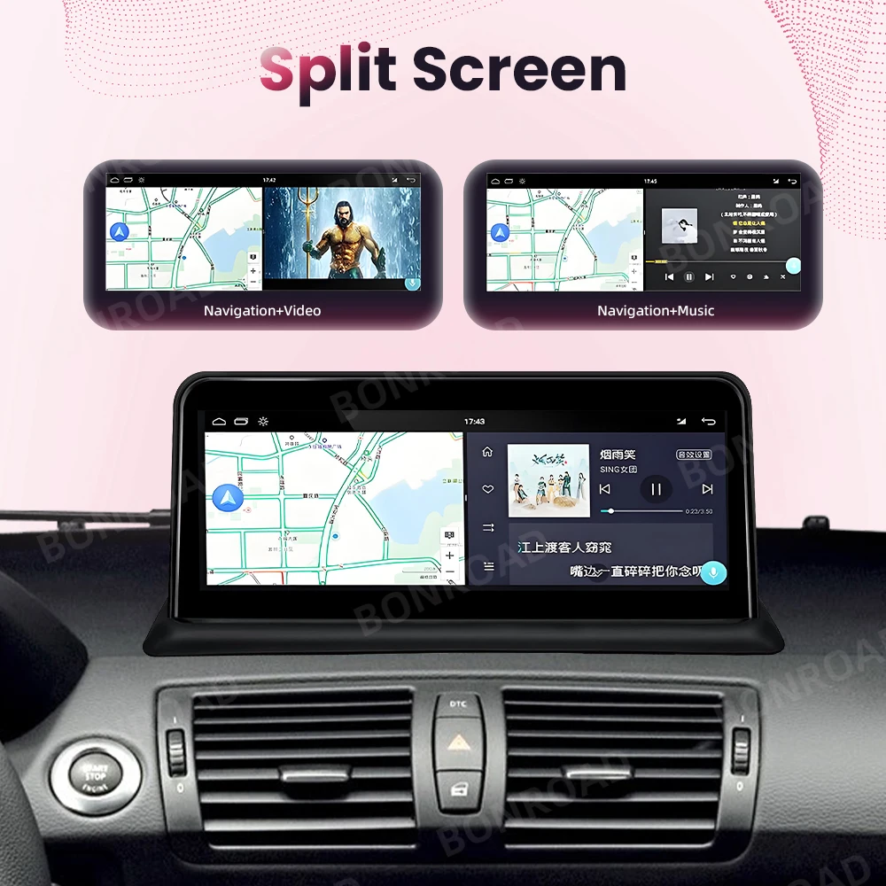 BONROAD Car Android Multimedia Player Radio Wireless Carplay Android auto For BMW 3 Series E90 E91 E92 E93 Touch Screen GPS