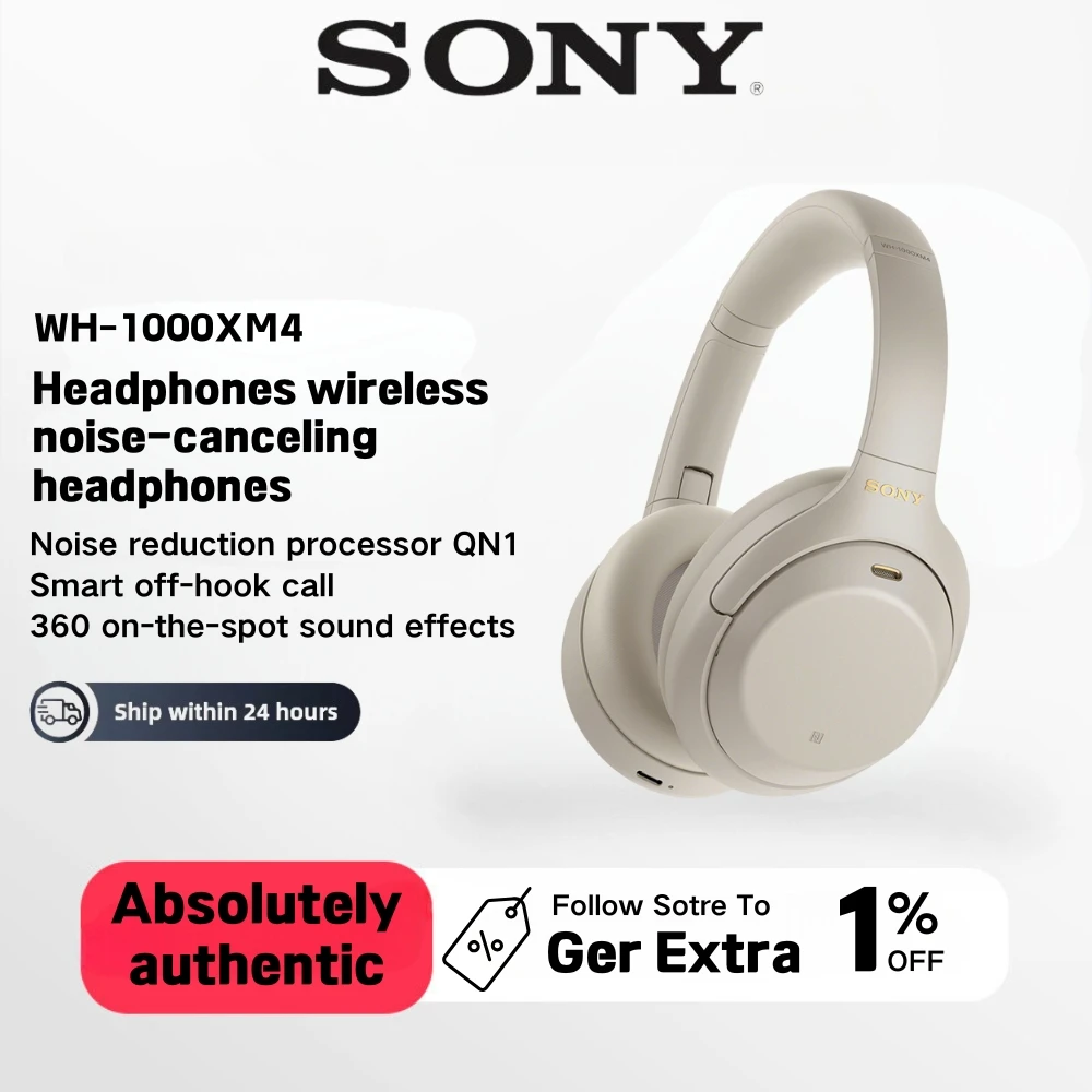 Sony WH1000XM4 - Wireless Noise Cancelling Headphones (Bluetooth, optimized for Alexa and Google Assistant, 30 h battery, microp