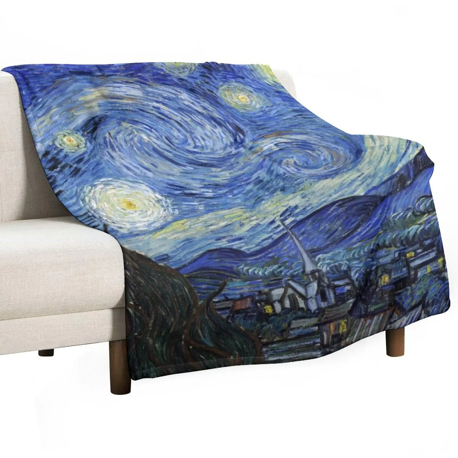 

Starry Night, Van Gogh Throw Blanket Shaggy Blankets Sofas Of Decoration cosplay anime Blankets