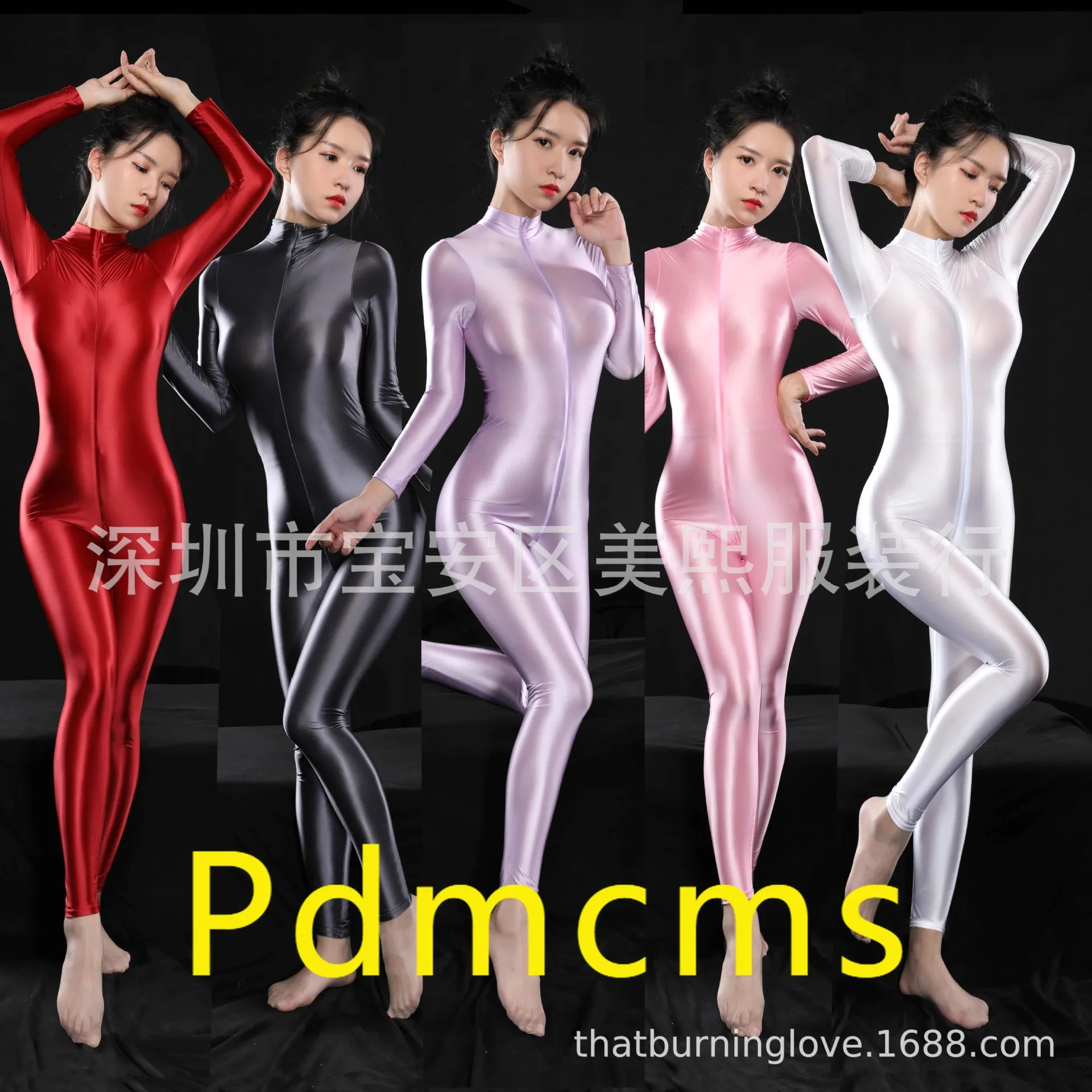 

Новые восьмицветные, маслянистые и шелковистые брюки с длинными рукавами, длинный комбинезон с двусторонней молнией и промежностью, комбинезон 1848