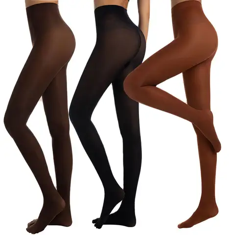 40D Coffee Brown S M L XL Yoga Practice Pantyhose Women Thicken Ultra Shimmery Stretch Wrap Feet Silk Shaping Stockings Tights L