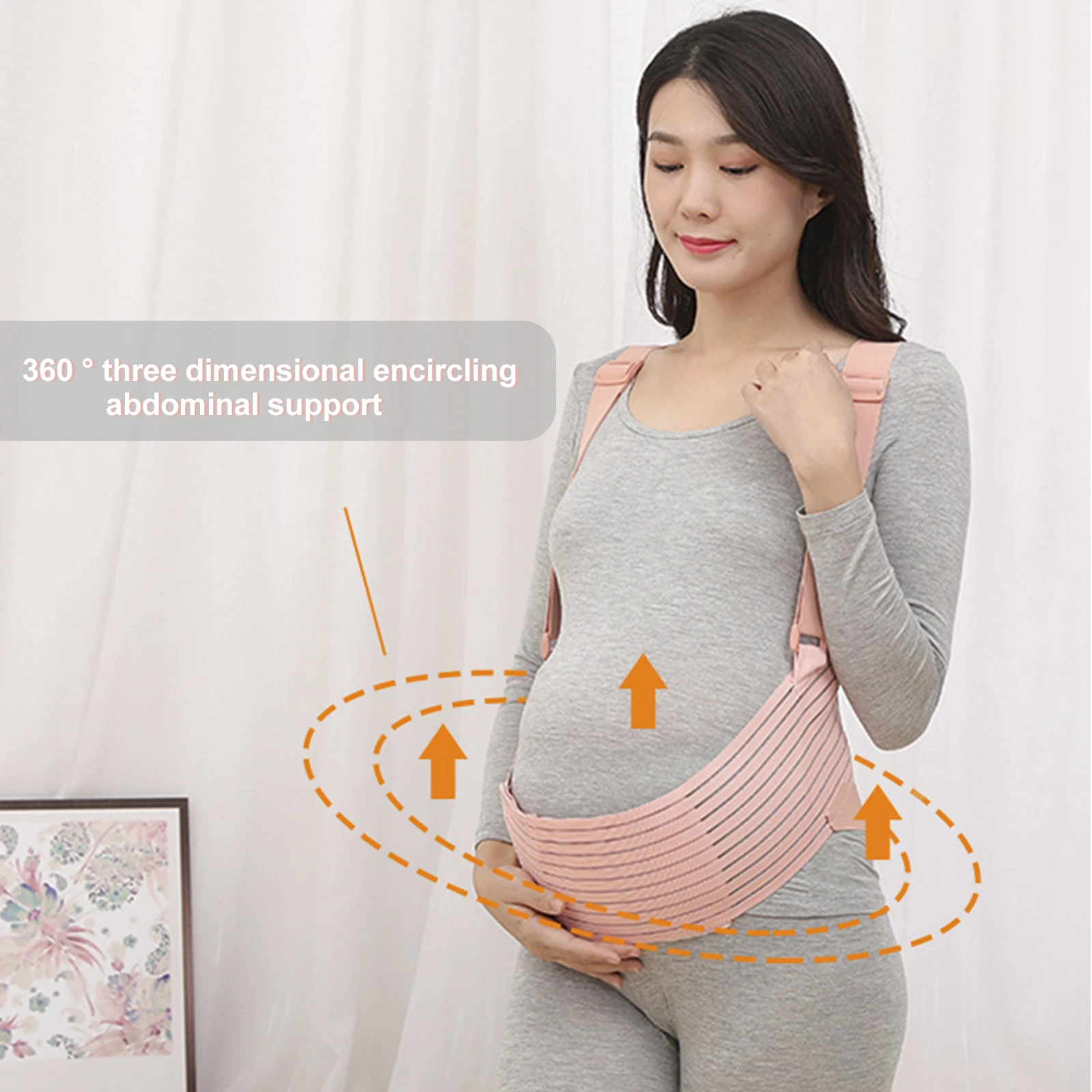 Cinto de suporte para maternidade gravidez barriga b material elástico mulher grávida alças ajustáveis respirável suporte abdominal alívio