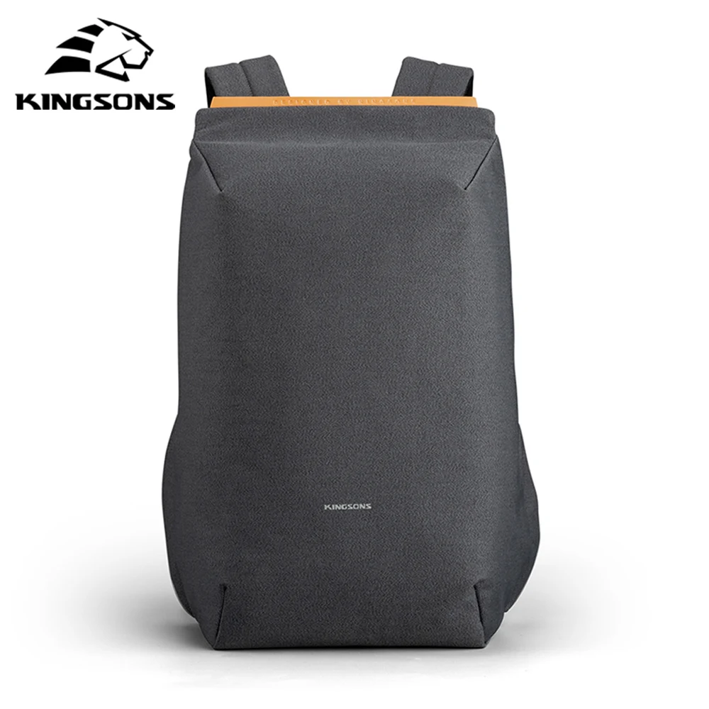 Kingsons Men Anti-theft Backpack 180 Degree Open 15.6 Inch Laptop Backpack Splash-proof School Bag With USB Charging for Boys