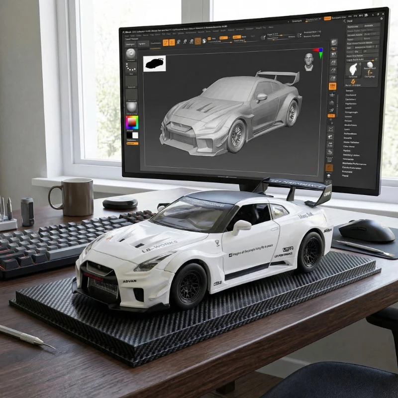 

Модель спортивного автомобиля God of War GTR в масштабе 1/32, игрушечная машинка из сплава со звуковыми и световыми эффектами, подарок для мальчика, украшение для рабочего стола, в оригинальной коробке.