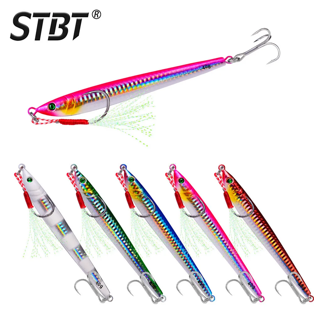 1Pieces Slow Long Metal Jig Fishing Lure 14g-17g-21g-28g-40g-60g Cast Jigging Spoon Artificial Shore Fish Bait Sea Bass Fishing