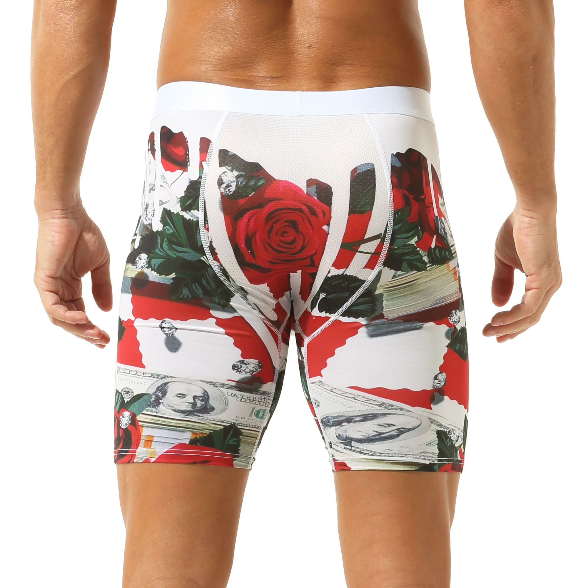 

New Printing Men's Casual Shorts Male Sports Athletic Running Tight Shorts