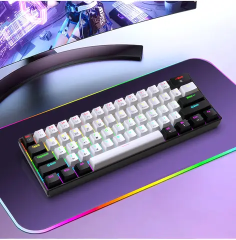 61 key Gaming Mechanical Keyboard RGB Backlit Ultra Compact Mini Layout Suitable for PC/Mac Gamers and Typists