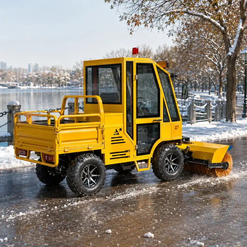 Winter Road Sweeper Customized with Rugged Traction Tires Strong Snow Removal Machine for Factory Yards and Roads