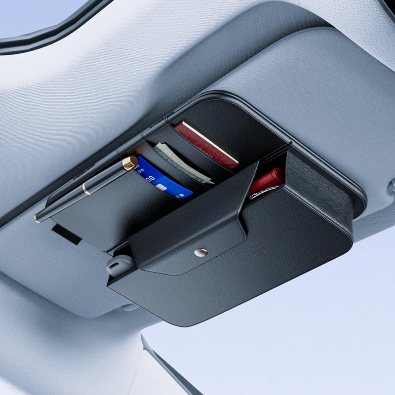 

Car Sun Visor Organizer With Eyeglasses Storage Bag Auto Sunshade Cards Pocket Interior Accessories Document Pouch Key Holder