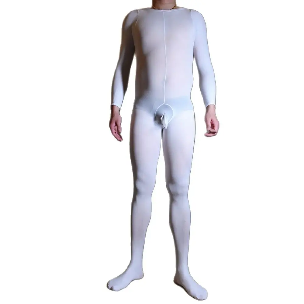 Uma peça lingerie babydoll corpo, masculino 120d nylons bodystocking jj bainha perto aberto virilha bodysuit collants lingerie erótica