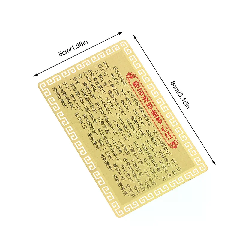 NOUVEAU! Carte Bouddha Guanyin Nanwu, Sutra du Cœur, en laiton, amulette de paix, carte bouddhiste dorée, porte-bonheur