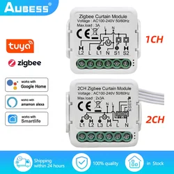 Zigbee-カーテン用のスマートスイッチ,1または2チャンネル,ブラインドとローラーモジュール,AlexaとGoogleHome経由のスマートライフ