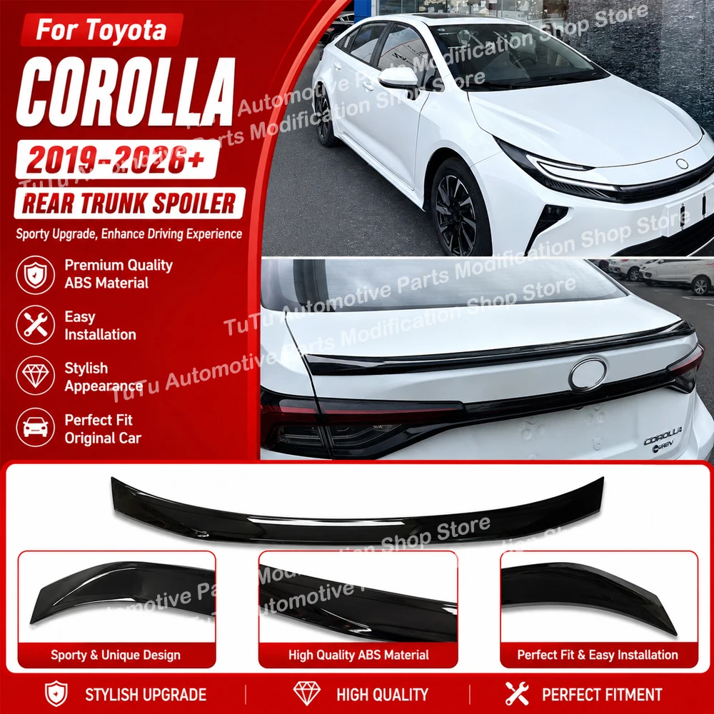

Rear Trunk Top Spoiler Wing Lip for Toyota Corolla 2019-2026+ Car Spoiler Tail Fin Guard Protector Board Lid External Tuning