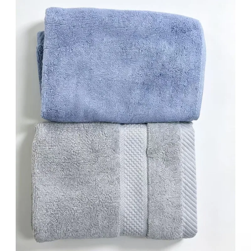 1/2Pcs White/Grey/Blue Extreme Comfort Cotton Antibacterial Absorbent Face Towel Square Scarf Dry Body Wash Cloths 34cm*34cm