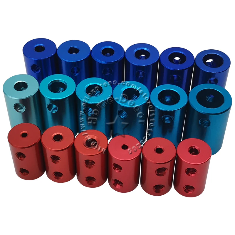 Anodize Aluminum Rigid Shaft Coupler Rigid Coupling Motor Connector Boat Metal Joint Adapter Multi-spec with free screw & Wrench