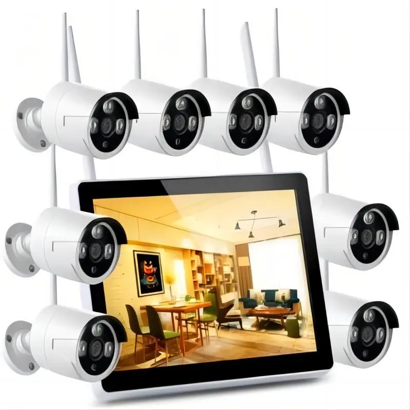 

8ch Security Screen Supporting 12.5 Inch LCD Monir 8CH 3MP 5MP Wifi NVR Camera Kit Camera IP Wireless Cctv Camera Kit