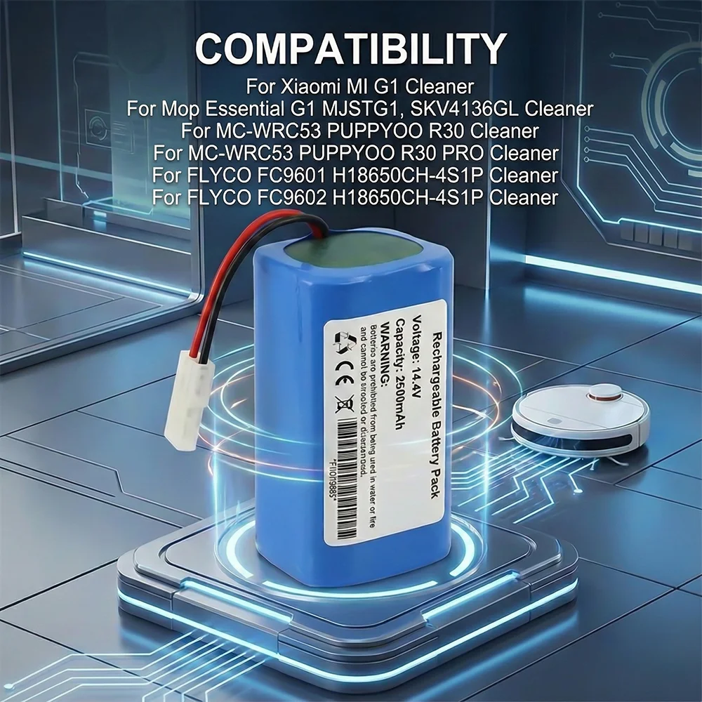 

Li-ion Rechargeable Battery 14.4V 2600mAh 3500mAh for Xiaomi G1 MJSTG1 Robot Vacuum Cleaner Parts Phicomm X3 Panasonic MC-WRC53
