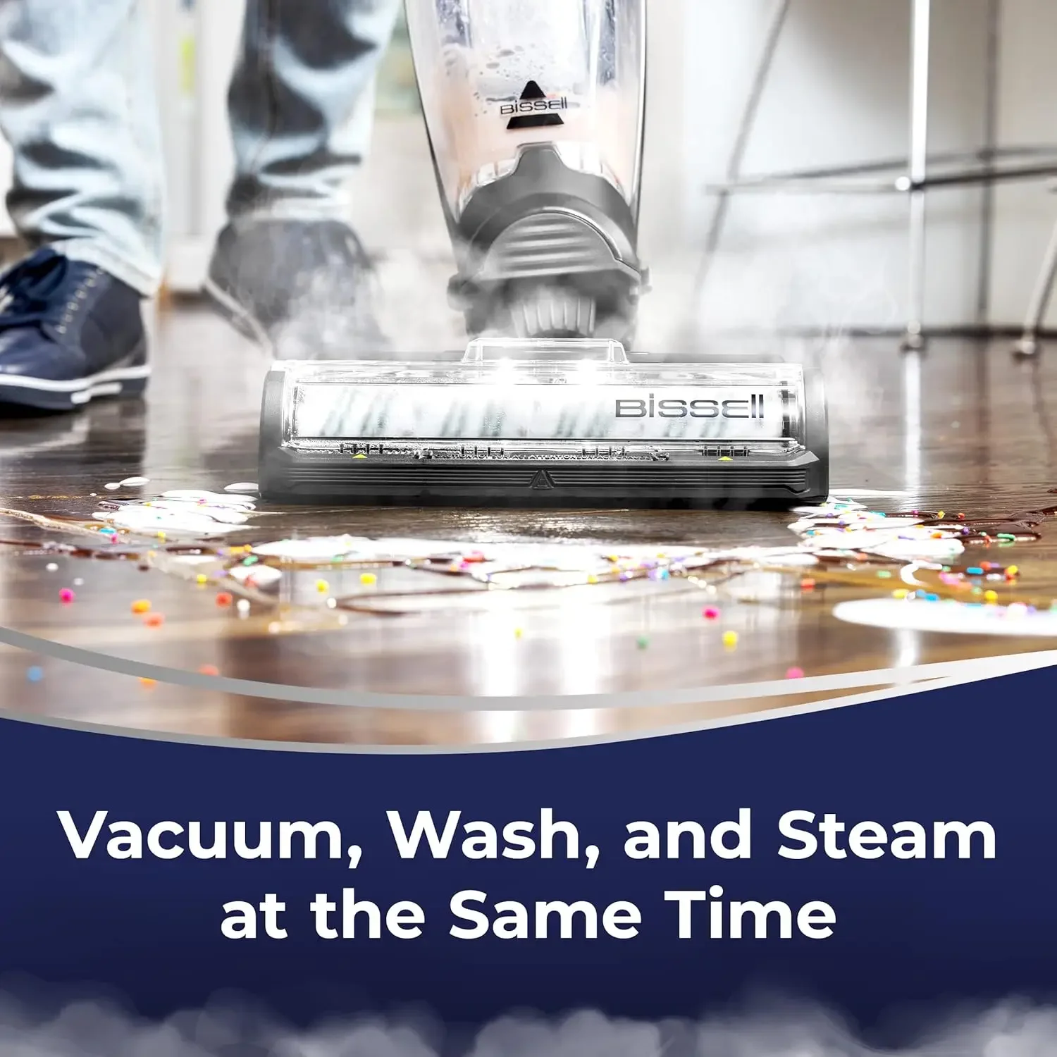 ครอสเวฟ ®   ไฮโดรสเตม ™   Wet Dry Vac, เครื่องดูดฝุ่นอเนกประสงค์, ล้างและอบไอน้ํา, รวมสูตรฆ่าเชื้อ, 35151, หลากสี, แนวตั้ง