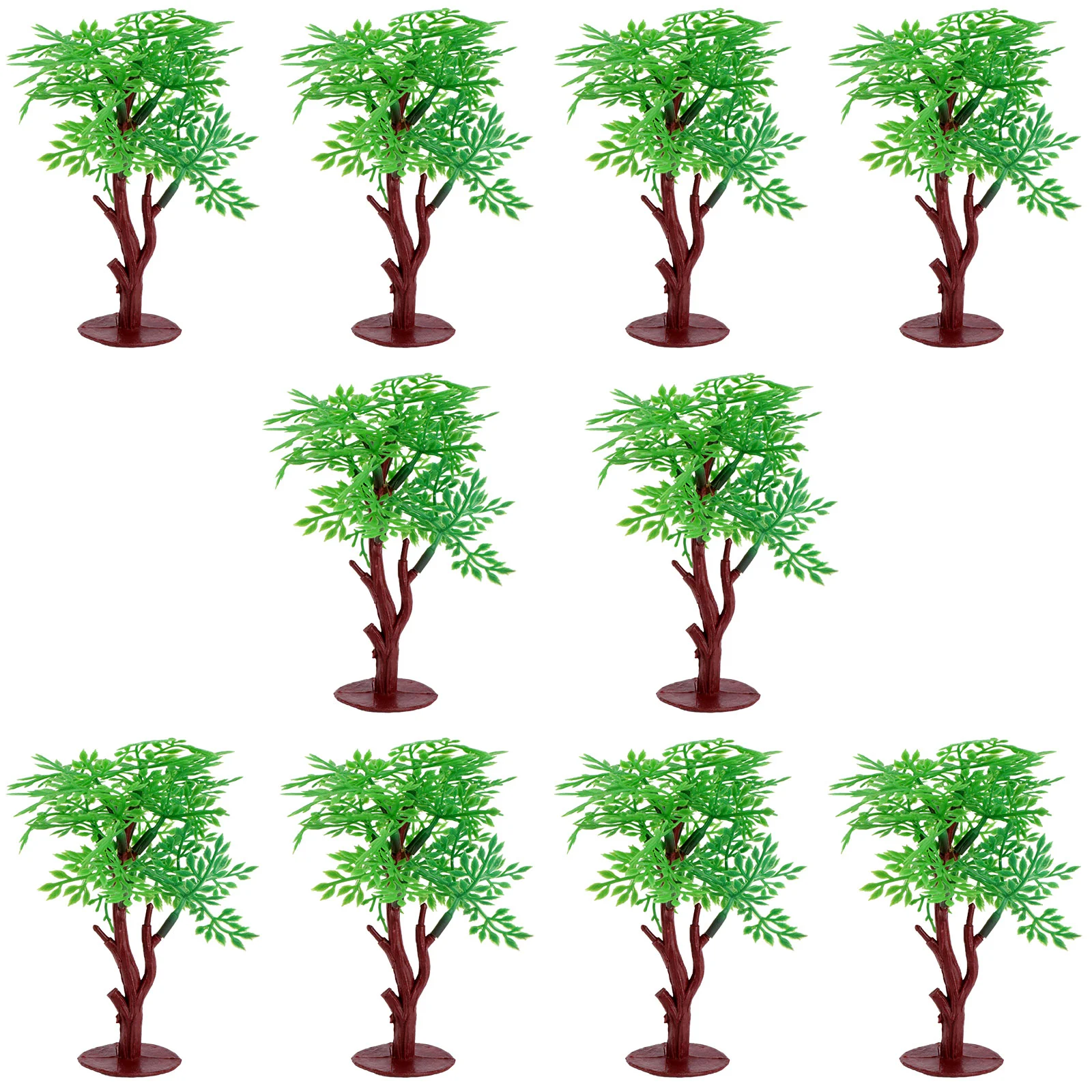 

10 Pcs Landscape Model Tree Plant Decor Scenery Green Trees Cake Miniature Flower