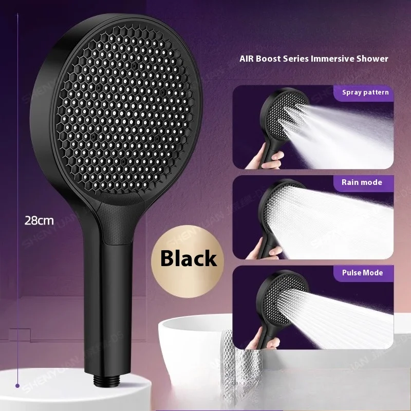 

Boosting showerhead, household bathroom shower, shower faucet with high pressure and water output, shower showerhead